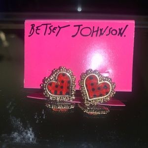 Betsey Johnson heart ❤️ shape earrings